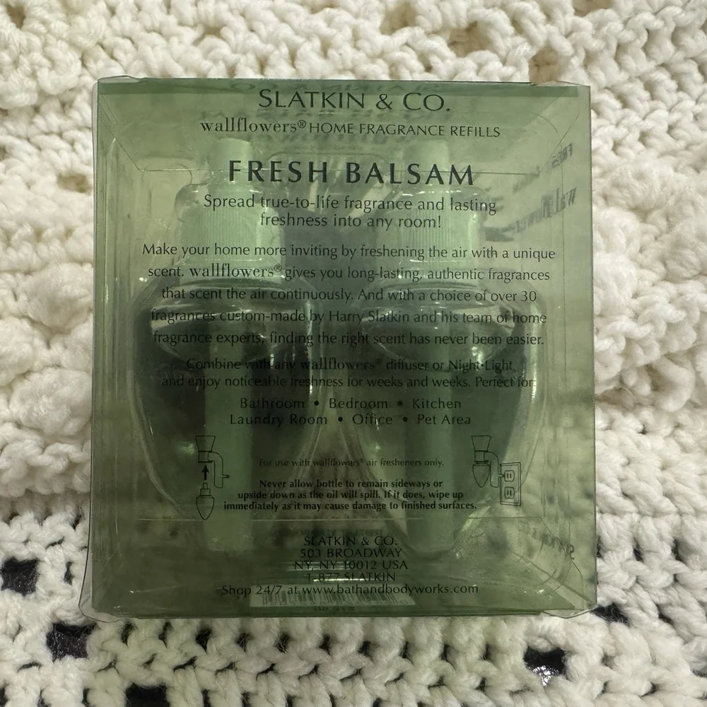 Set Of 2 Bath and Body Works Fresh Balsam Wallflowers Home Fragrance Refills(4)